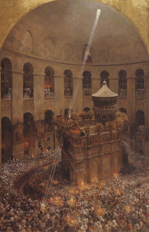 The Sacred Fire of Jerusalem, Eugene Girardet